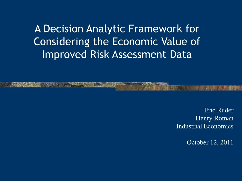 a decision analytic framework for considering