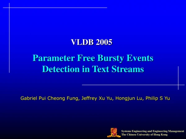 Parameter Free Bursty Events Detection in Text Streams