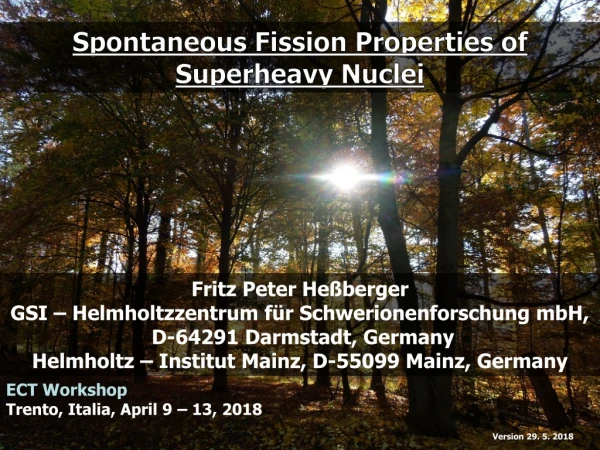 Spontaneous Fission Properties of  Superheavy  Nuclei