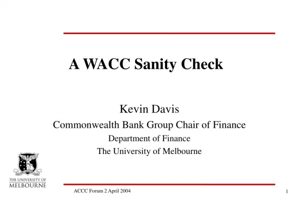 A WACC Sanity Check