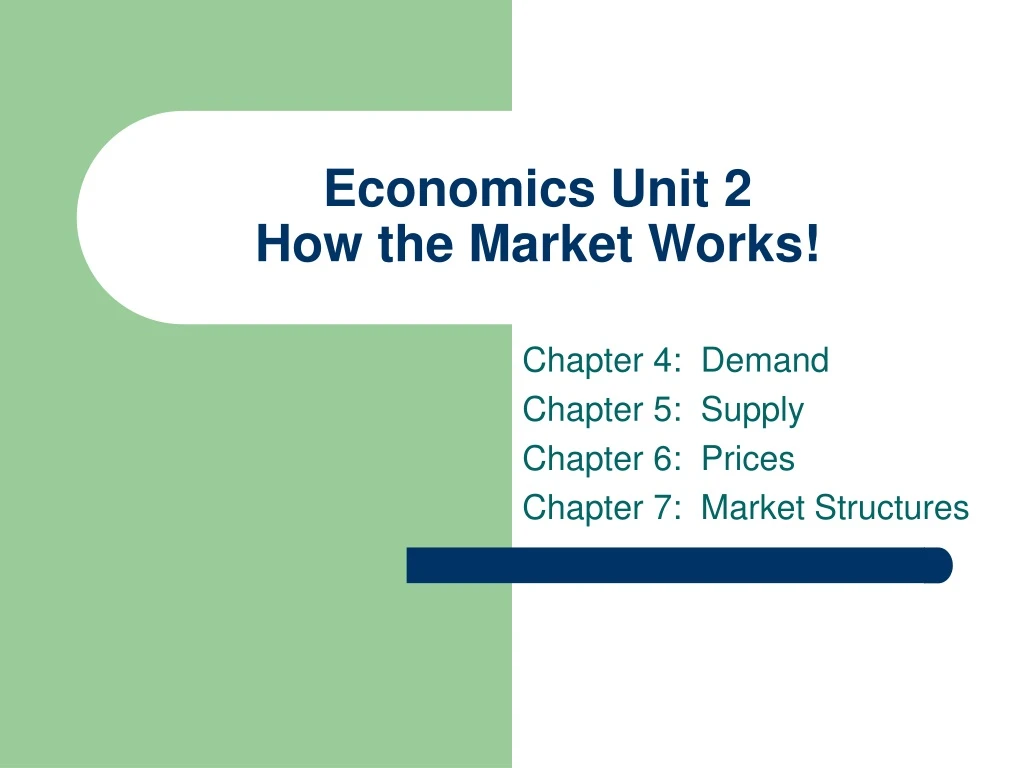 economics unit 2 how the market works