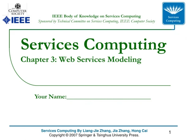 Services Computing Chapter 3: Web Services Modeling