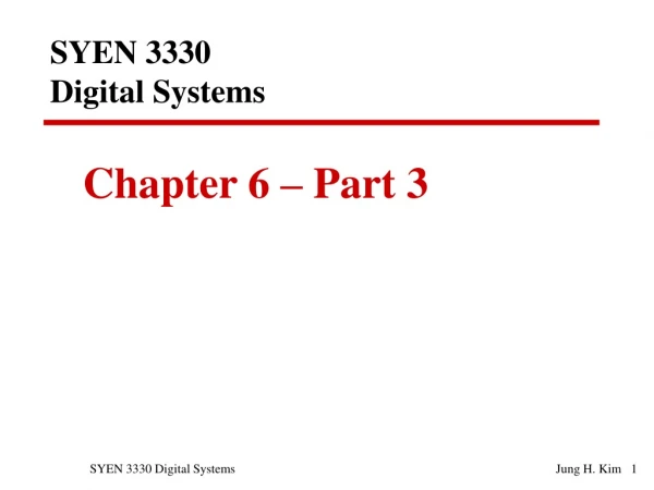 SYEN 3330  Digital Systems