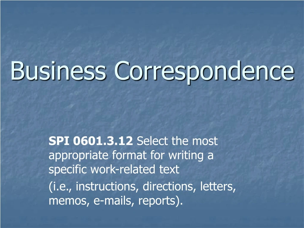 business correspondence