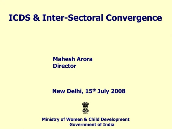 ICDS &amp; Inter-Sectoral Convergence