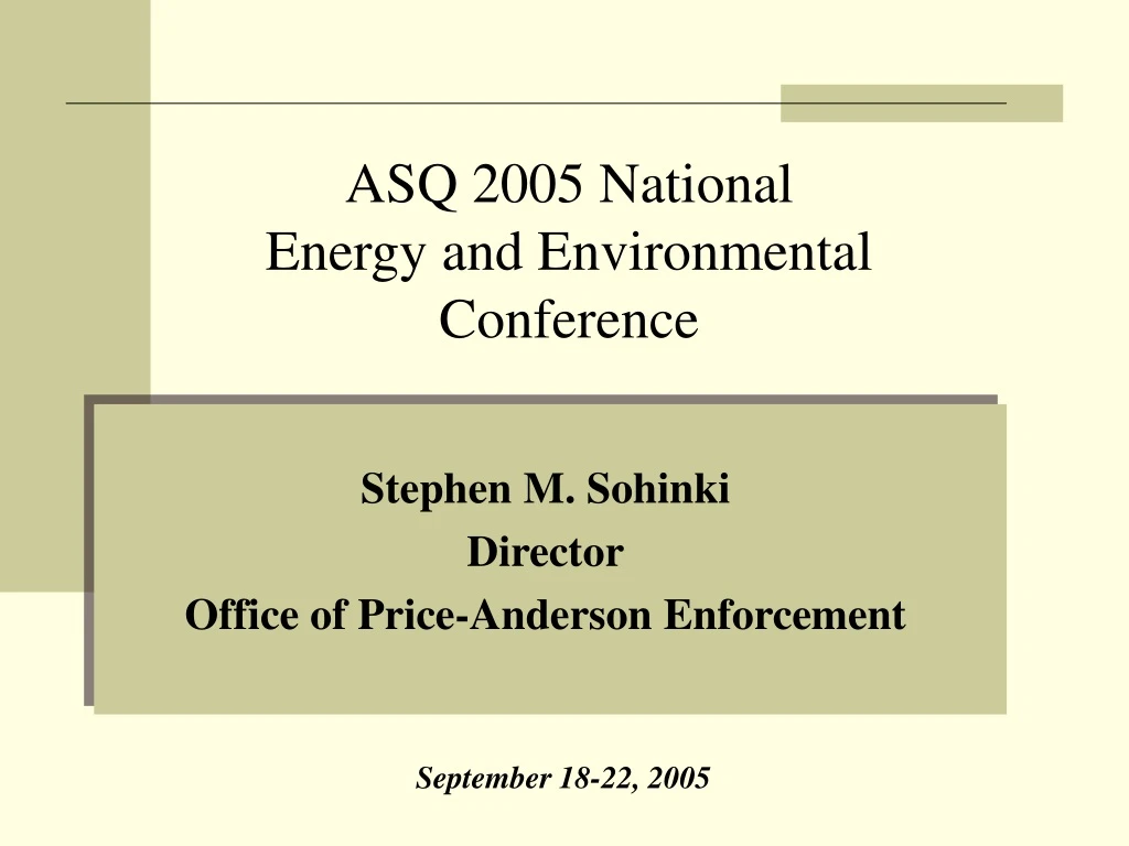 asq 2005 national energy and environmental
