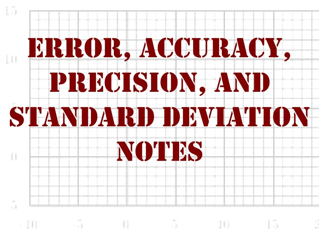 error accuracy precision and standard deviation notes