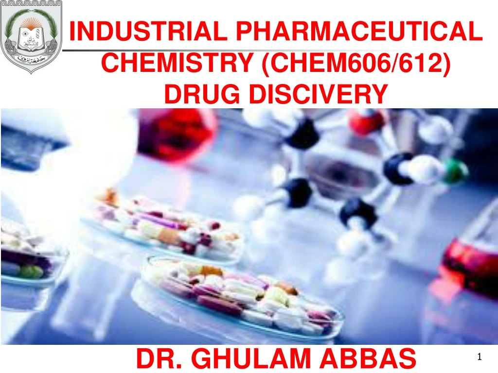 industrial pharmaceutical chemistry chem606