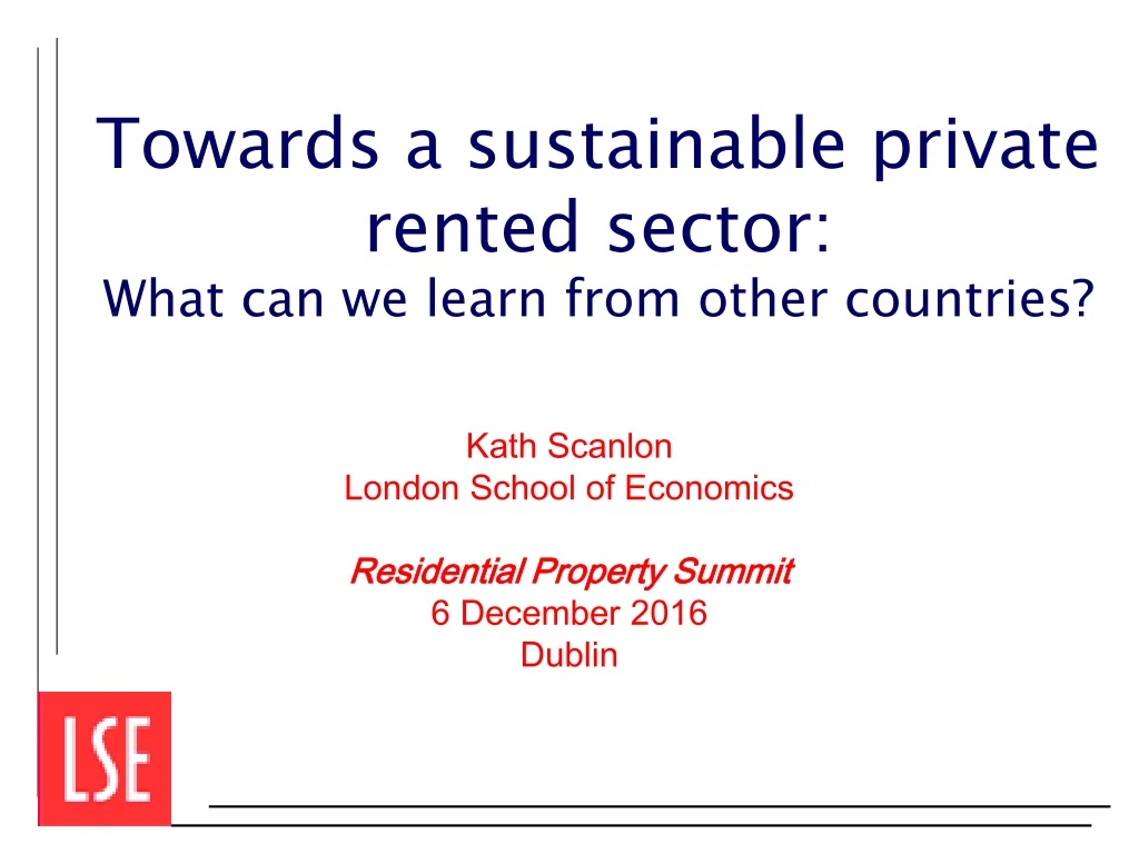 towards a sustainable private rented sector what can we learn from other countries