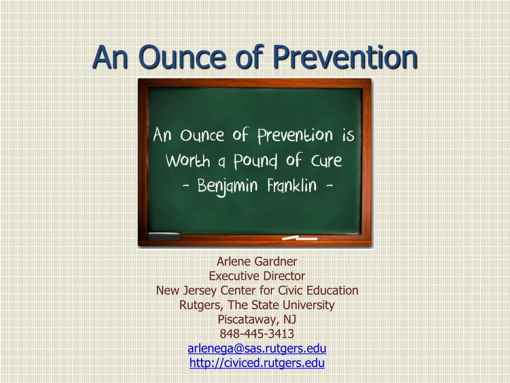 an ounce of prevention