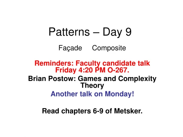 Patterns – Day 9