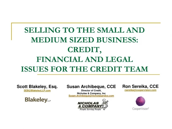 Scott Blakeley, Esq. SEB@BlakeleyLLP