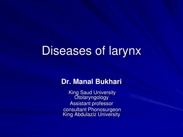 Diseases of larynx