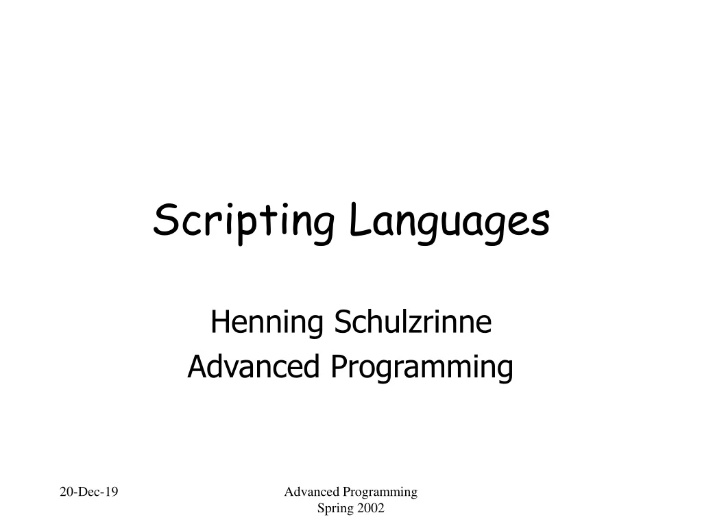 scripting languages