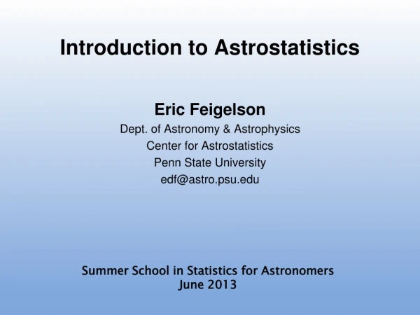 introduction to astrostatistics