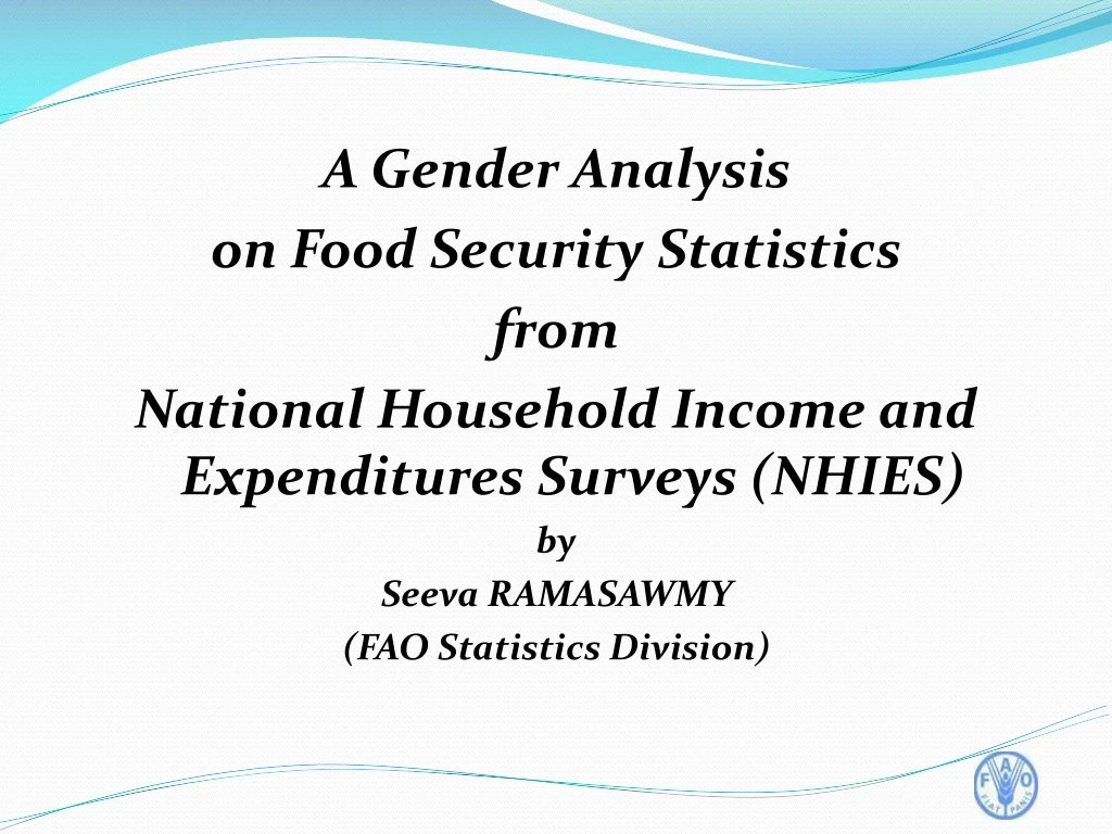 a gender analysis on food security statistics