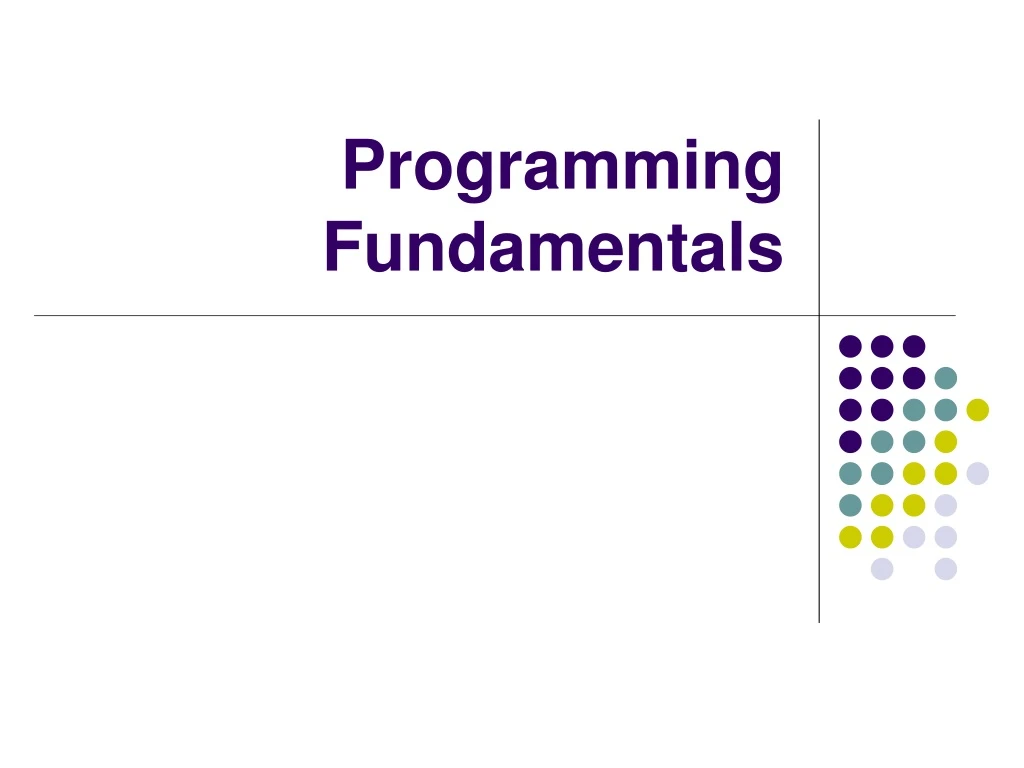 programming fundamentals