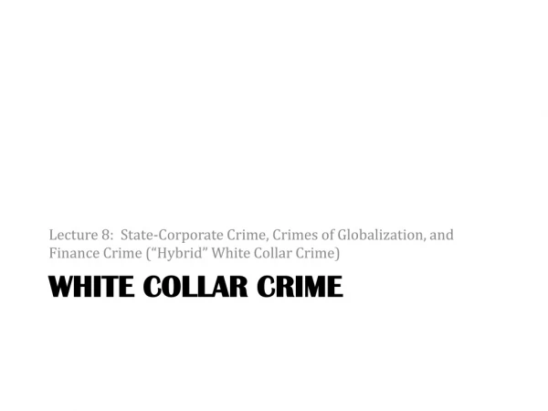 White collar crime