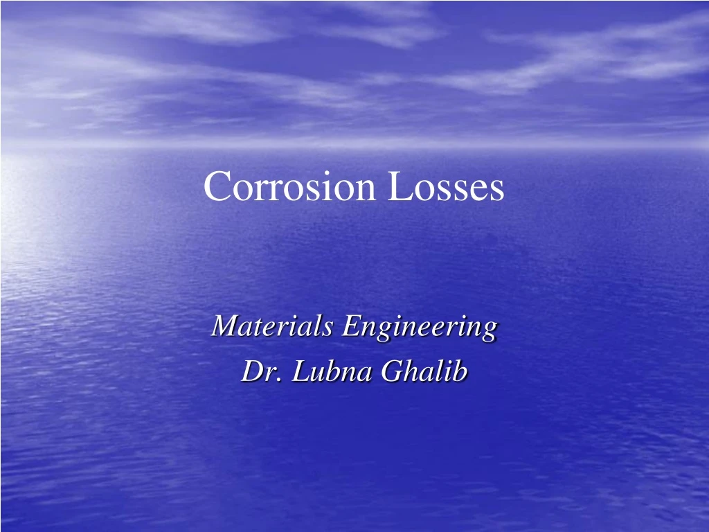 corrosion losses