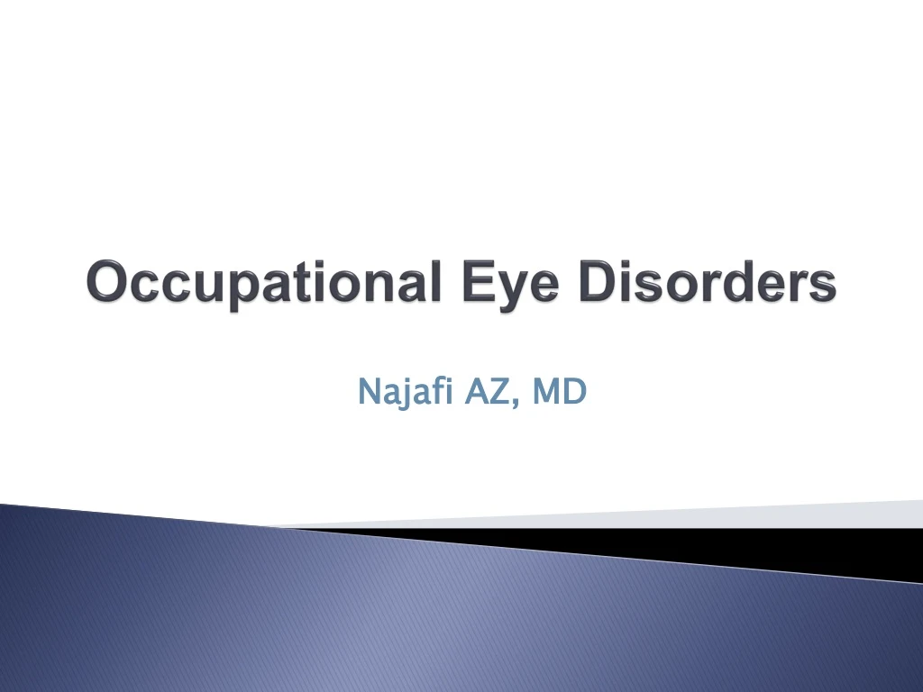 occupational eye disorders