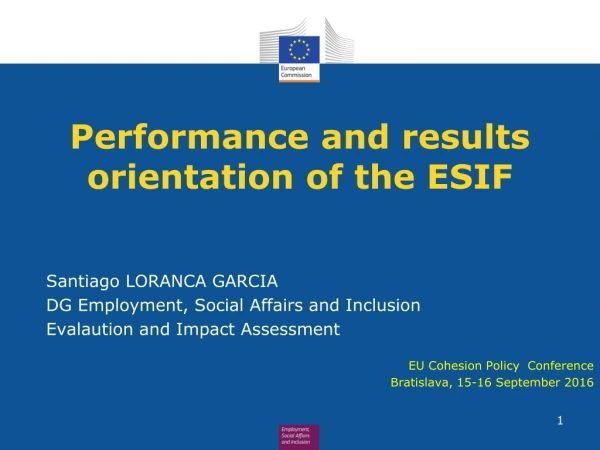 Performance and results orientation of the ESIF