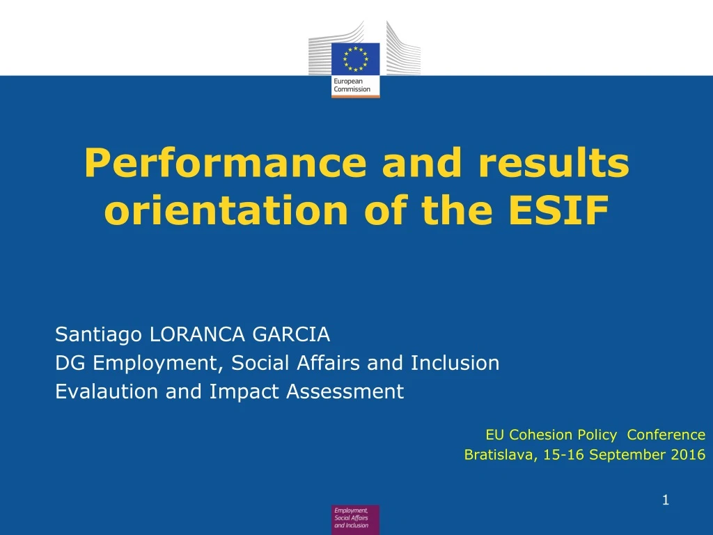 performance and results orientation of the esif