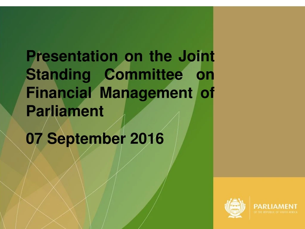 presentation on the joint standing committee