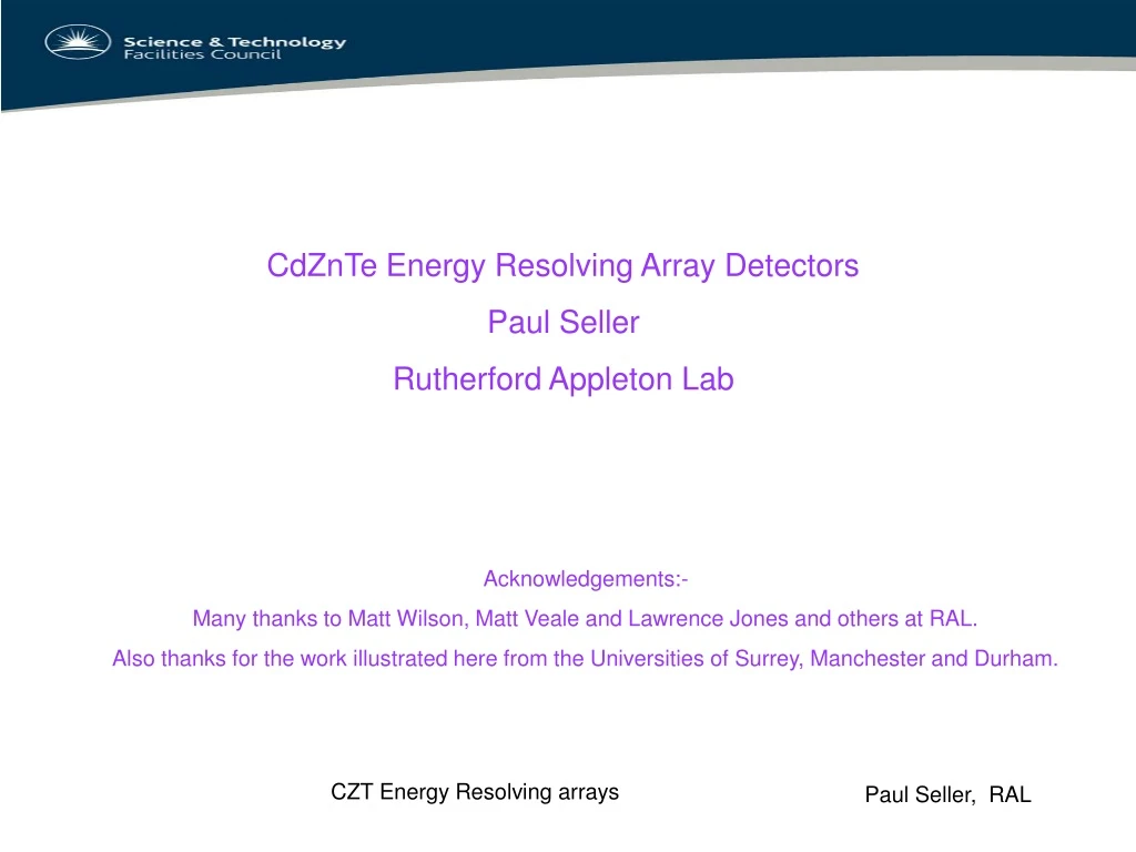 cdznte energy resolving array detectors paul