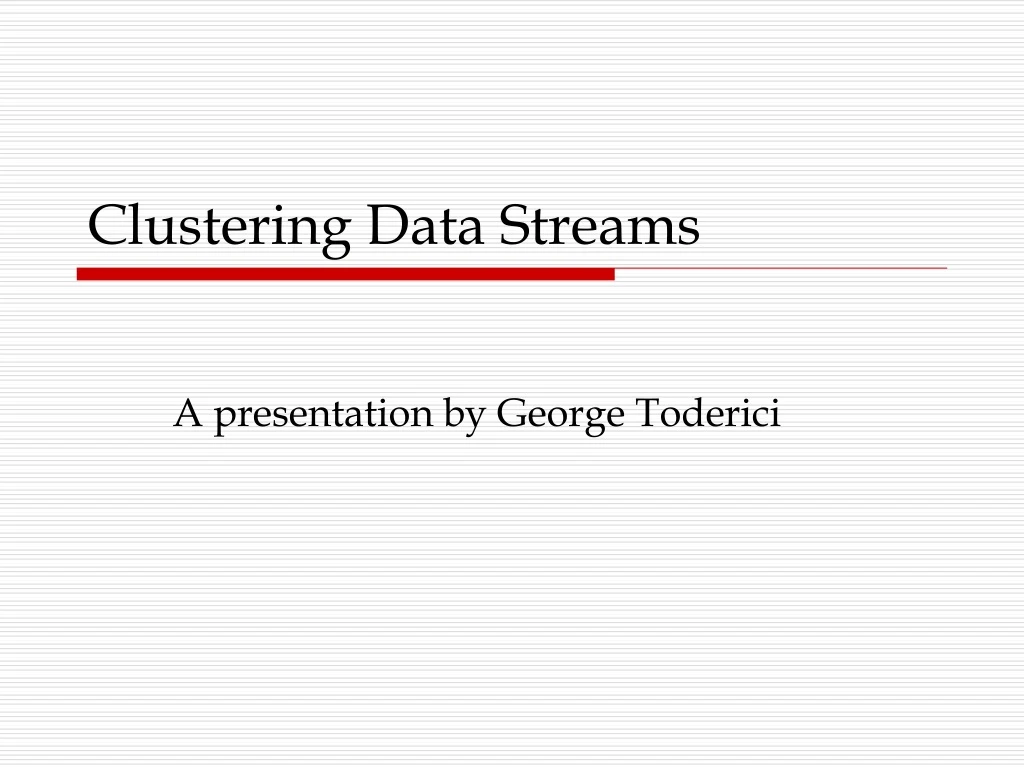 clustering data streams