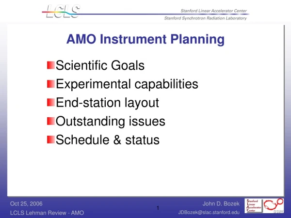 AMO Instrument Planning