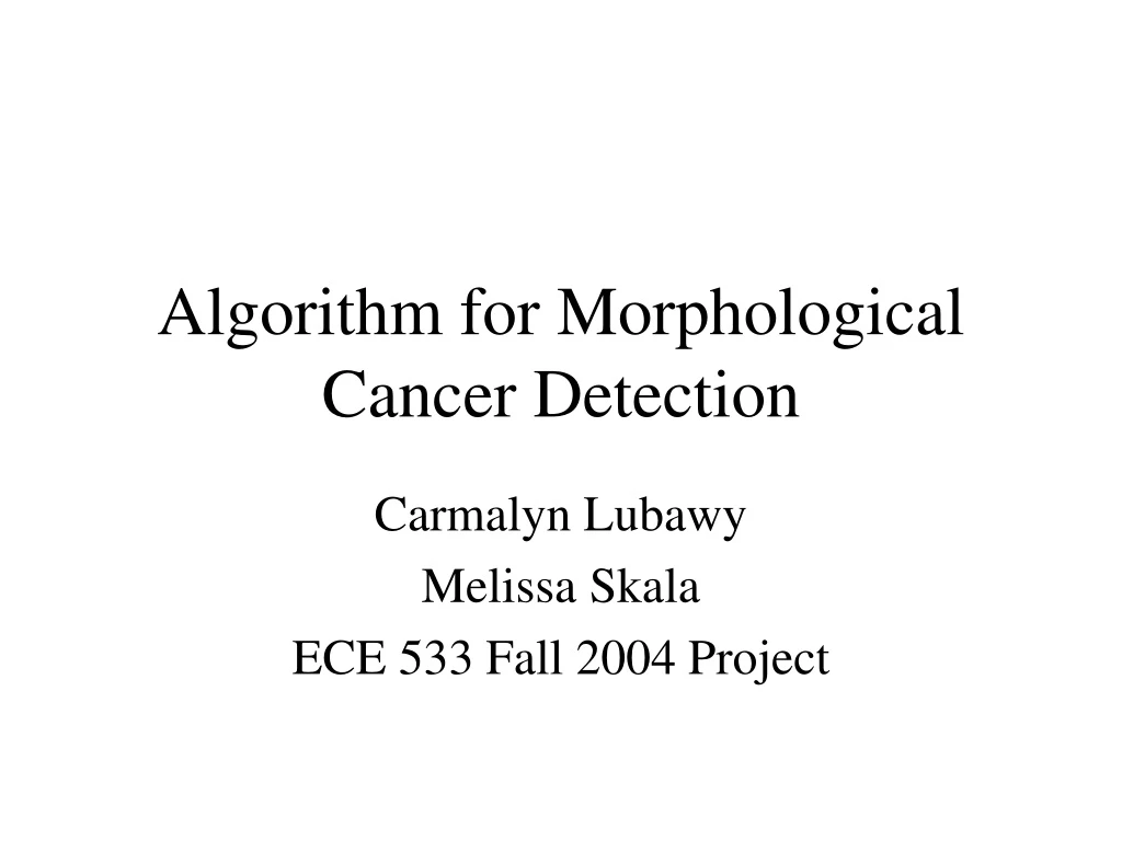 algorithm for morphological cancer detection