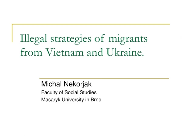 Illegal strategies of migrants from Vietnam and Ukraine.