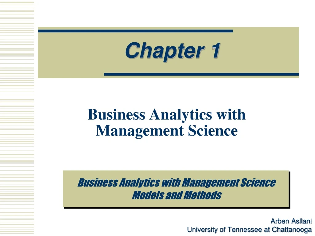 business analytics with management science