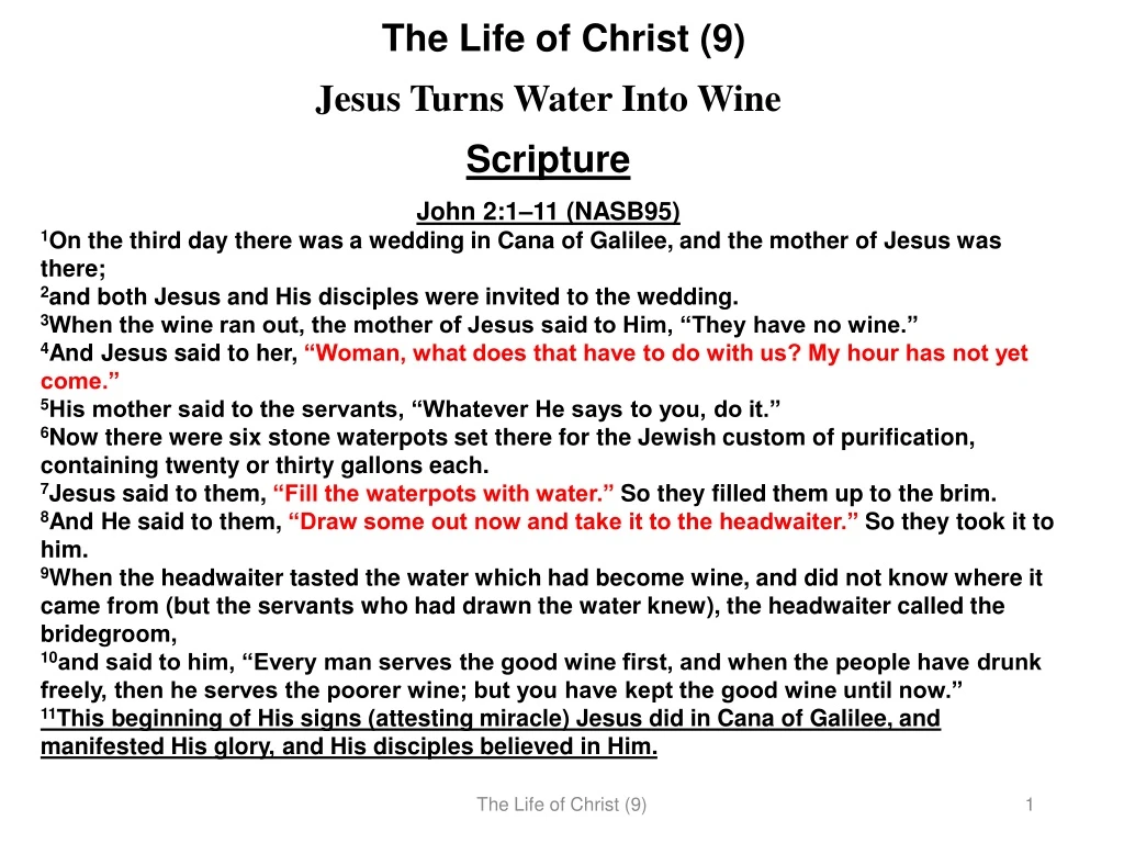 the life of christ 9