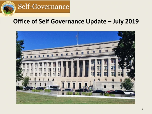 Office of Self Governance Update – July 2019