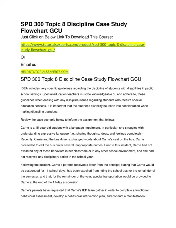 spd 300 topic 8 discipline case study flowchart