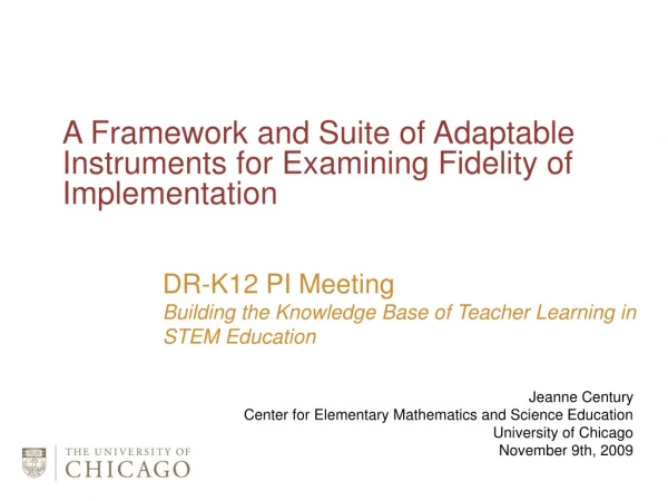 DR-K12 PI Meeting  Building the Knowledge Base of Teacher Learning in STEM Education