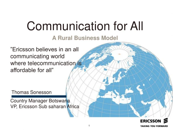 Communication for All A Rural Business Model