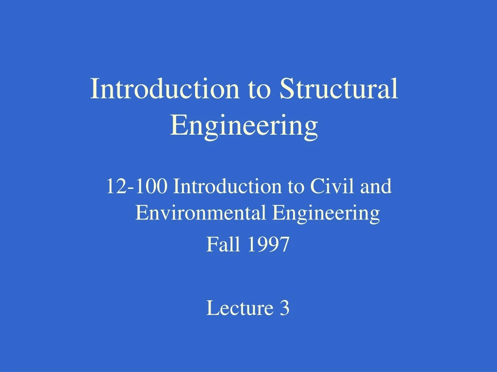 introduction to structural engineering