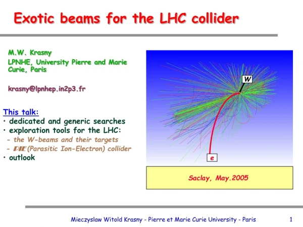 Exotic beams for the LHC collider