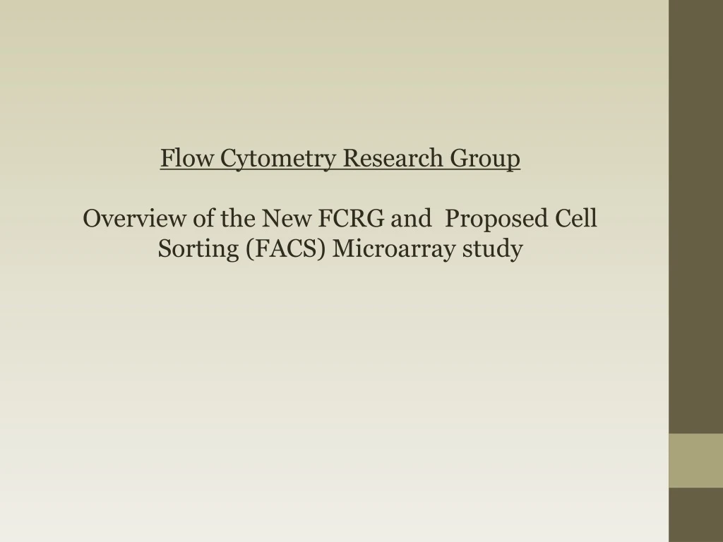 flow cytometry research group overview