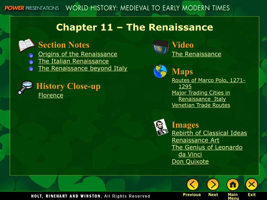 chapter 11 the renaissance