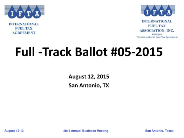 Full  -Track Ballot #05-2015