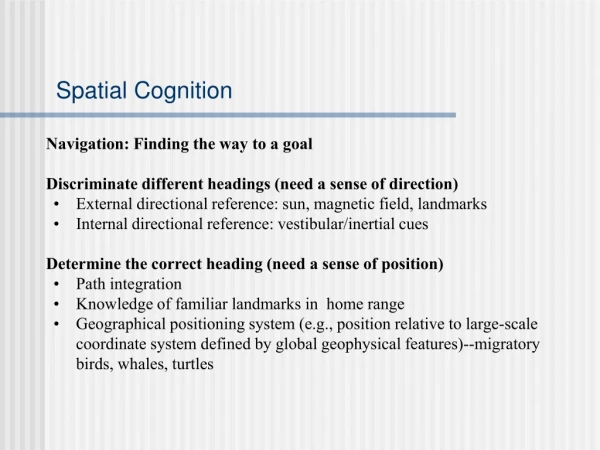 Spatial Cognition