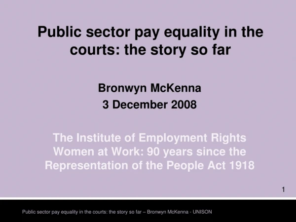 Public sector pay equality in the courts: the story so far