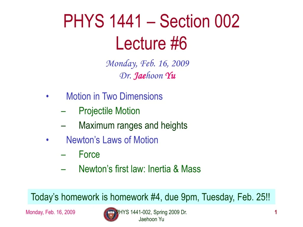 phys 1441 section 002 lecture 6