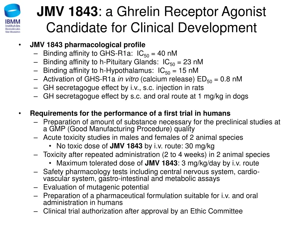 jmv 1843 a ghrelin receptor agonist candidate