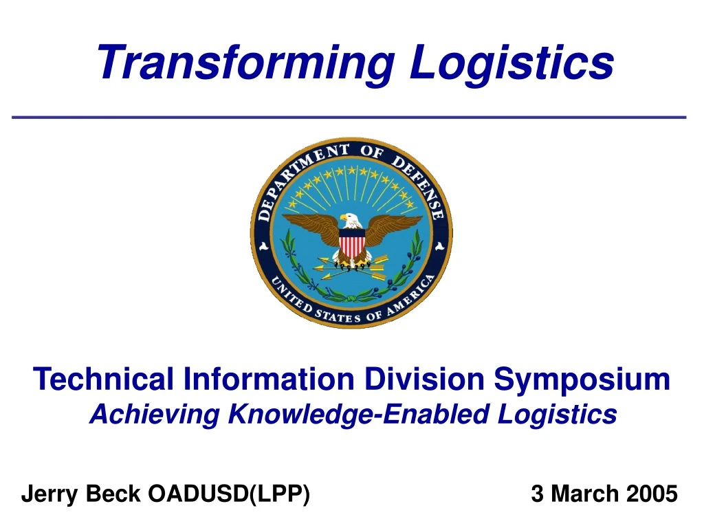 transforming logistics