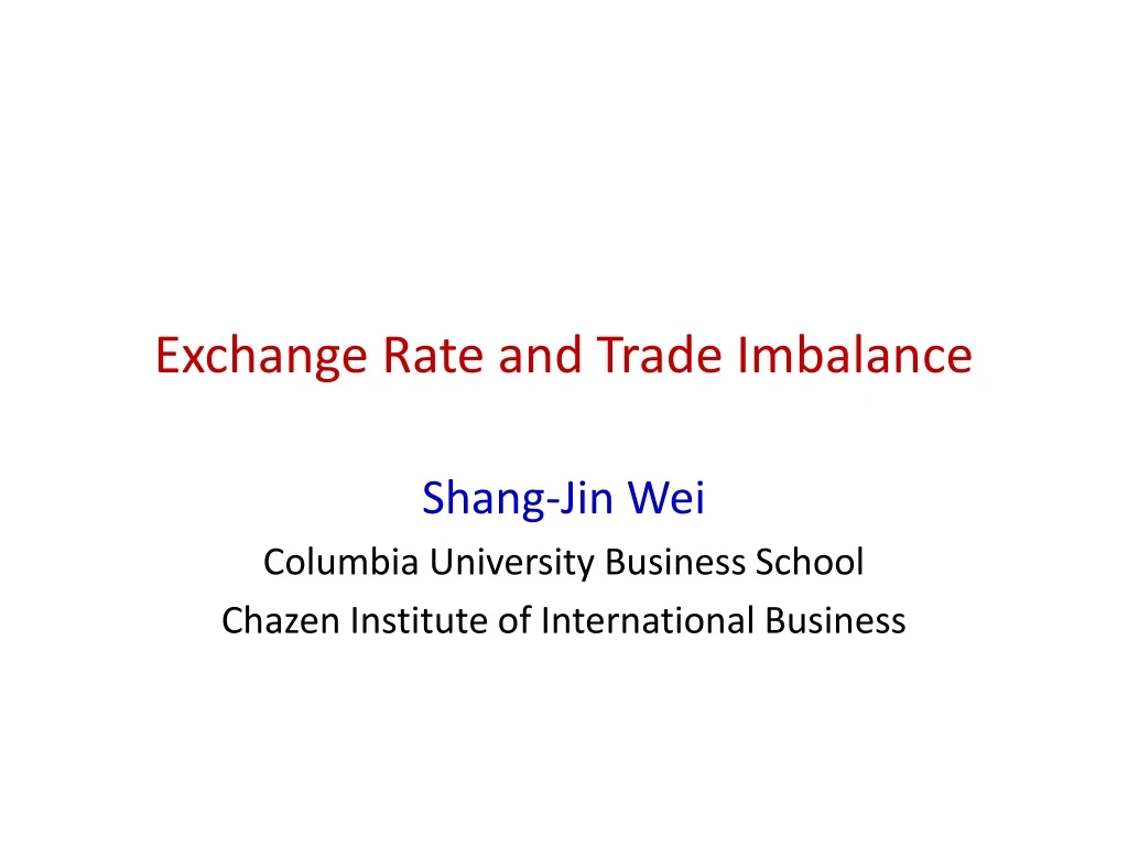 exchange rate and trade imbalance