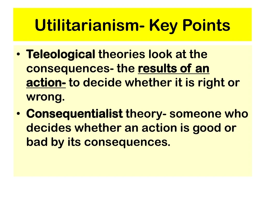 utilitarianism key points